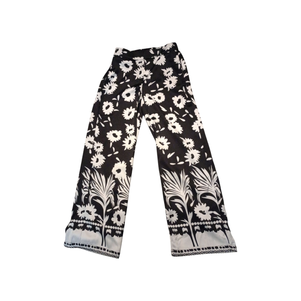 Never worn new Rachel Zoe Black/White Flower Wide Leg Pants, Size XS, NWT
